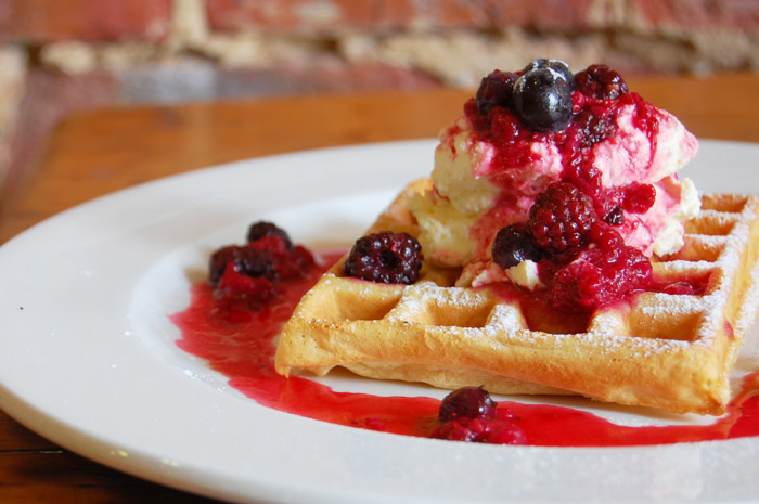 The best traditional Belgian Brussels Waffles in Cape Town served with fresh fruits