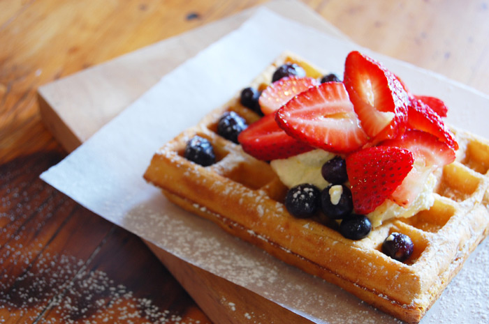The best traditional Belgian Brussels Waffles in Cape Town served with fresh fruits